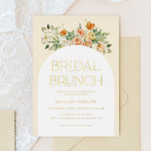 GULD FOLIE Boho Blommig Brunch Inbjudan