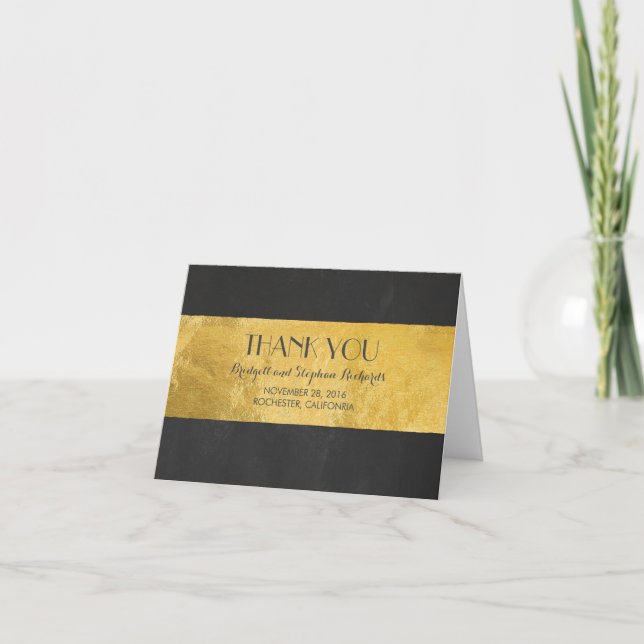 Guld Folie Bröllop Modern Tack (Framsida)