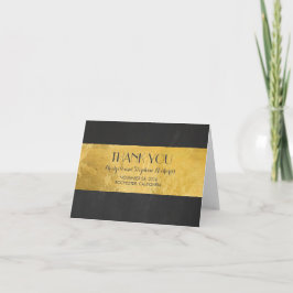 Guld Folie Bröllop Modernt Tack Kort