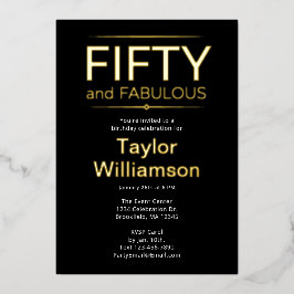 Guld Folie Femtio och Fantastisk på Svart Vit Skri