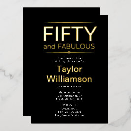 Guld Folie Femtio och Fantastisk på Svart Vit Skri