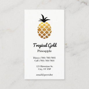 Guld Folie Foto Ananas Visitkort