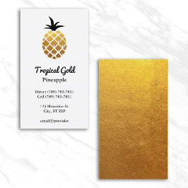 Guld Folie Foto Ananas Visitkort