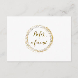 Guld Folie Glamour Cirkel Vit Rekommendationskort