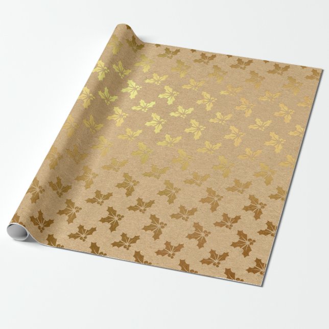 Guld folie jul presentpapper (Utrullad)