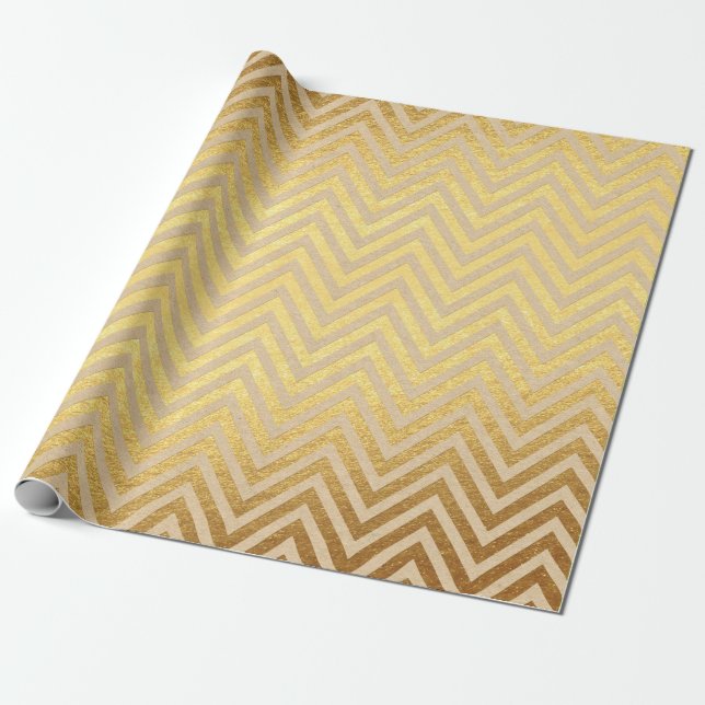 Guld folie jul presentpapper (Utrullad)
