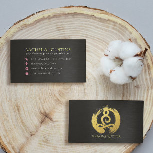 Guld Folie Kalligrafi Yoga Meditation ZEN Symbol Visitkort