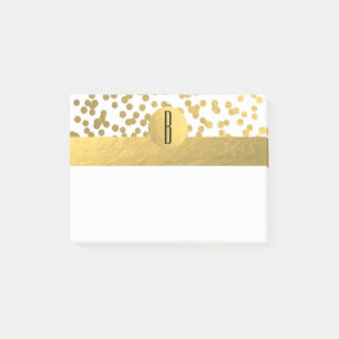 Guld Folie Konfetti Prickar Glamour Modernt Monogr Post-it Block