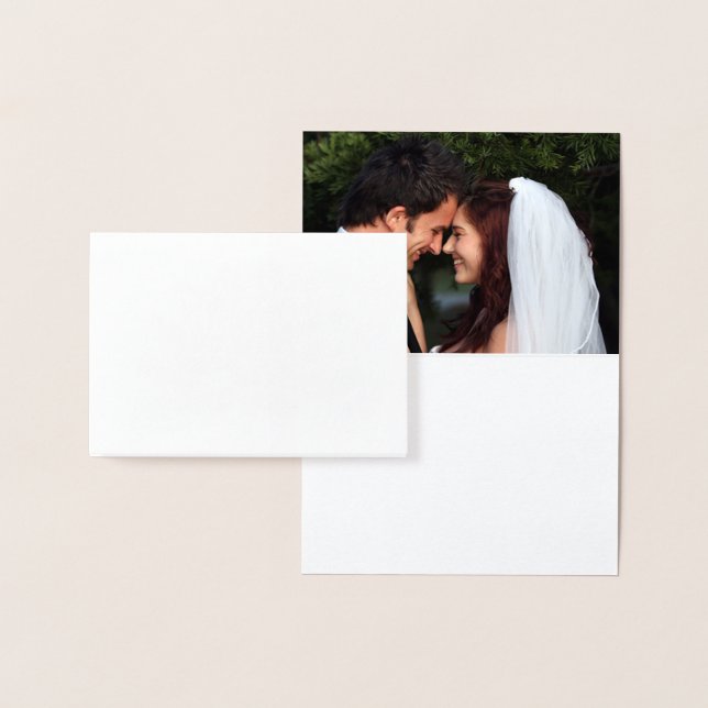 Guld Folie Lotus Blomma Foto Tack Kort (Display)