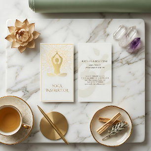 Guld Folie Mandala Blommig Yoga Meditation Om-symb Visitkort