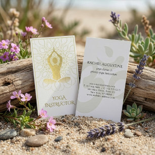 Guld Folie Mandala Blommig Yoga Meditation Om-symb Visitkort