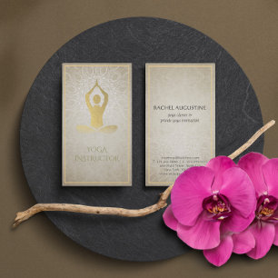 Guld Folie Mandala Blommig & Yoga Meditationsställ Visitkort