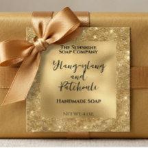 Guld Folie och Glitter Kosmetik Produktetikett