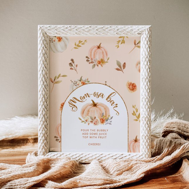 Guld folie orange pumpa mom-osa bar  poster (Skapare uppladdad)