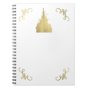 Guld Folie Prinsessa Flagga Slott Sagobok Elegant Anteckningsbok Med Spiral