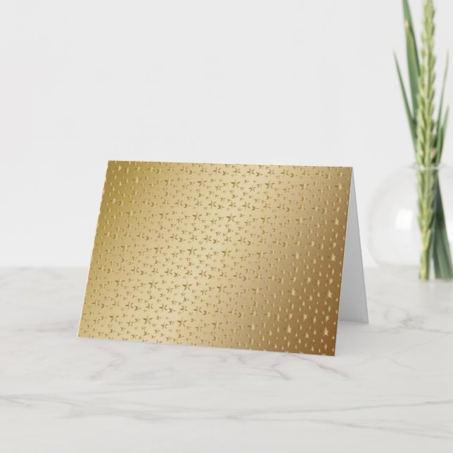 guld-folie ser stjärnor på guld-bakgrunden helgkort (Framsida)