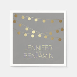 guld folie sladdljus bröllop pappersservett