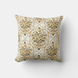 Guld Folie Sömlös Blommig Art Deco Kuddslang Kudde