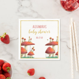 Guld folie svamp & bin elegant babydusch pappersservett