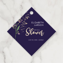 Guld Folie Vattenfärg Vildblomma Bröllopsfest Gåvor Etiketter