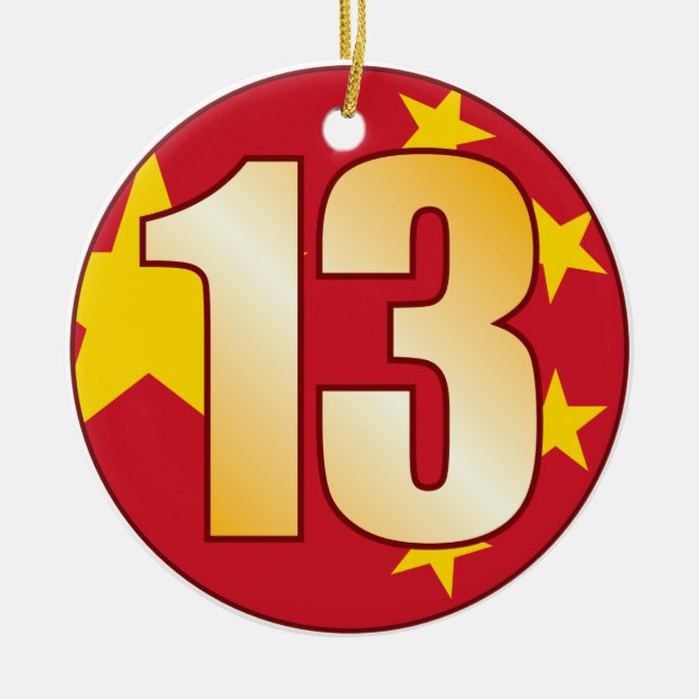 Guld för 13 CHINA Julgransprydnad Keramik (Framsidan)