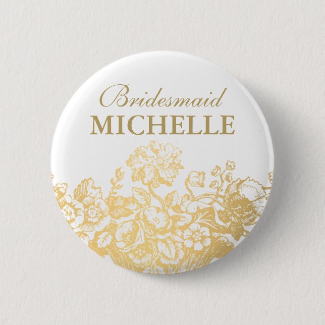 Guld för blom- basket för möhippafavör knapp (Framsida)