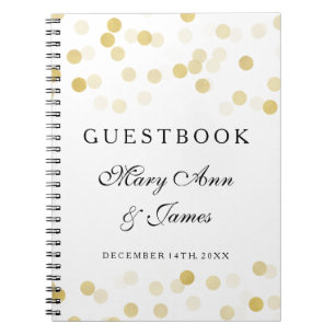 Guld för bröllopGuestbookfauxen omkullkastar Anteckningsbok