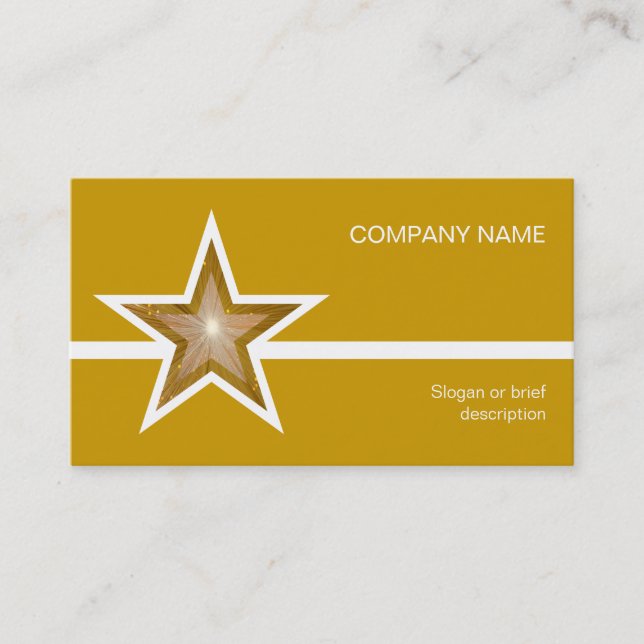 guld för det vita linjekortet Guld Star Visitkort (Framsida)
