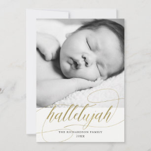Guld för Faux för julHallelujah med fotoet Julkort