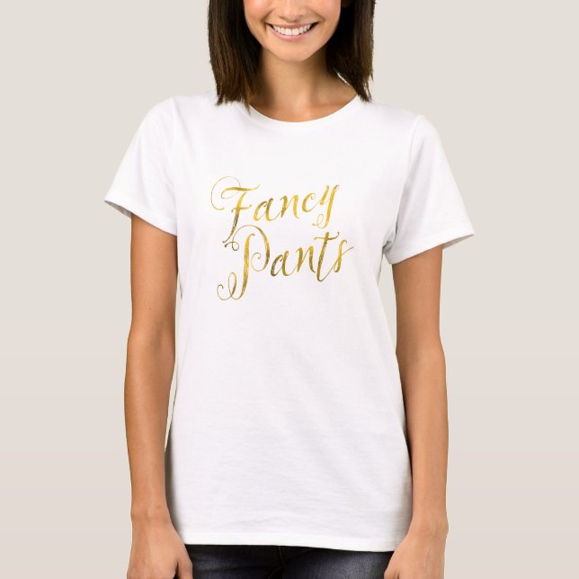 Guld för fauxen för finarebyxorcitationstecknet t-shirt (Framsida)