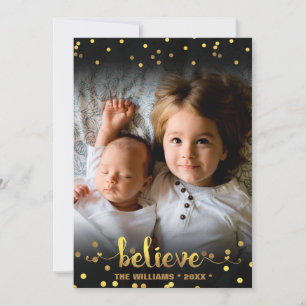 Guld för fauxen för julfotoet omkullkastar TRO Julkort