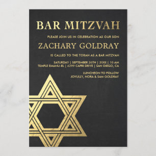 Guld för fauxen för pubMitzvah inbjudningar