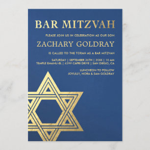 Guld för fauxen för pubMitzvah inbjudningar