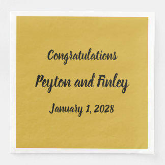 Guld för grattis Penselpenselpenselskript Pappersservett