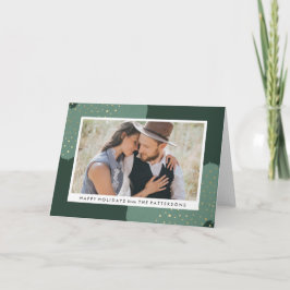 Guld- för helgdagfoto för konfettiar | vikt kort