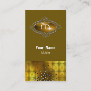 Guld för M-SequinMonogram Visitkort