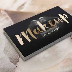 Guld för Makeupkonstnären skrivar modern mörk Visitkort