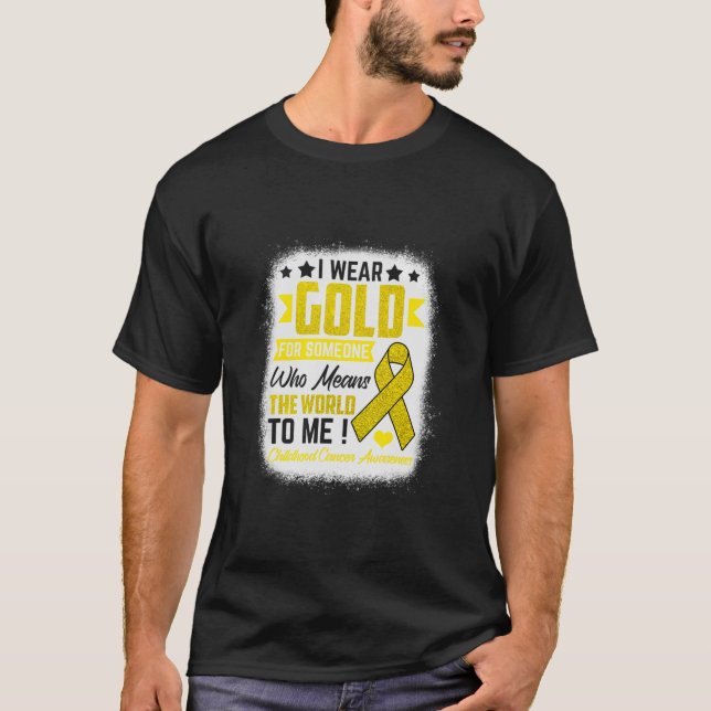 Guld för någon Elak World Childness Cancer Awar T Shirt (Framsida)