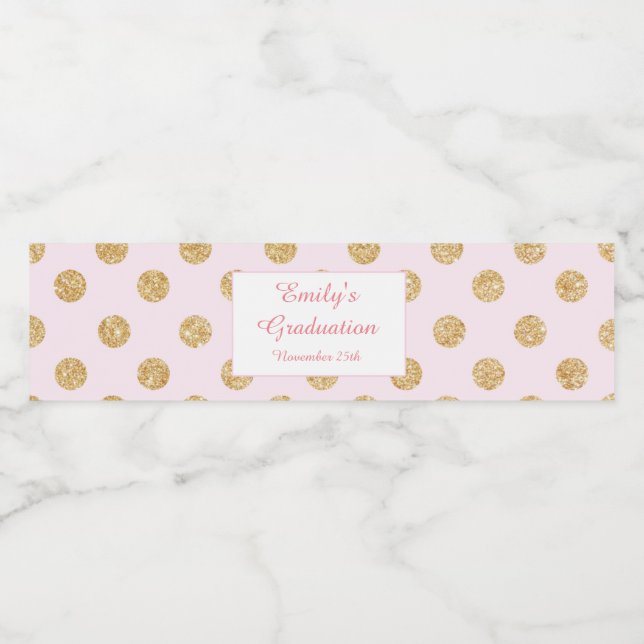 Guld för rosor för rodnad för vattenflaskor etikett (Singel etikett)