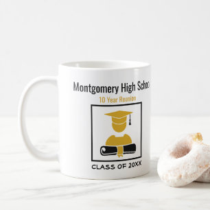 Guld för svart för högstadiummöteanpassningsba kaffemugg