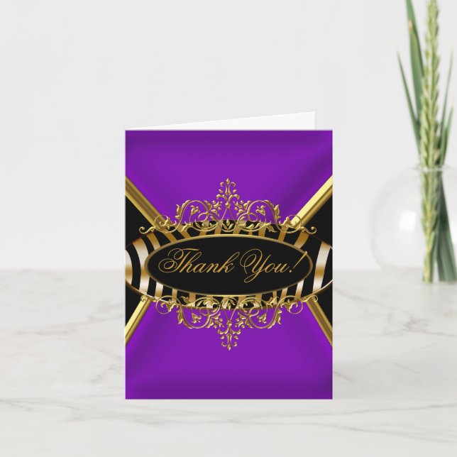 Guld för svart för sebra för tackkort elegantt (Framsida)