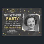 Guld för svart tavla för inbjudningar<br><div class="desc">Perfekt för ♥ A långt som inviterar dina gäster till denna speciella födelsedagsfest! Guld på svart tavladesign.</div>