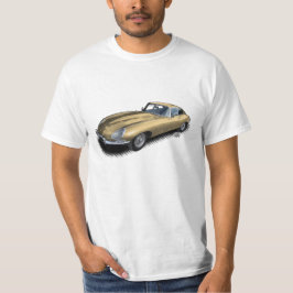 Guld- för vintagesportbil för jaguar XKE T-tröja T-shirt