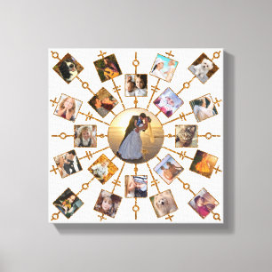 Guld för vit för bilder för familjfotoCollage 2
