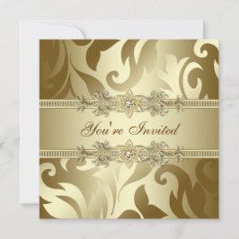 Guld Företagsjulparty Inbjudningar