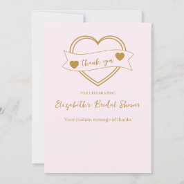 Guld Forever Hearts Bröllopsfest Tack Kort