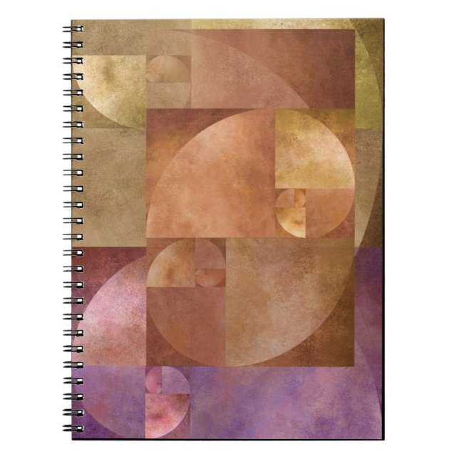 Guld- förhållande, Fibonacci spiral Anteckningsbok Med Spiral (Framsidan)