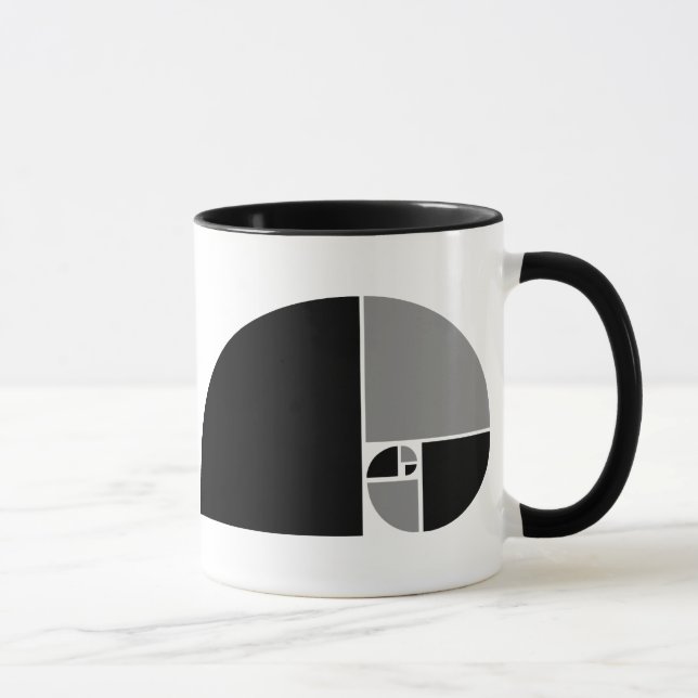 Guld- förhållande, Fibonacci spiral Mugg (Höger)