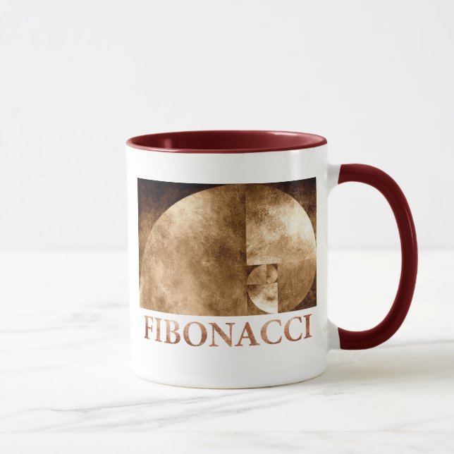 Guld- förhållande, Fibonacci spiral Mugg (Höger)