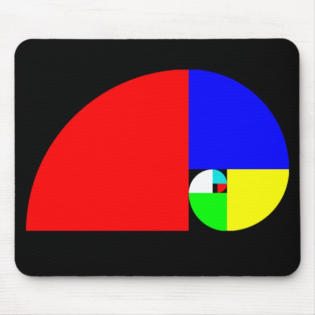 Guld- förhållande, Fibonacci spiral Musmatta (Framsidan)